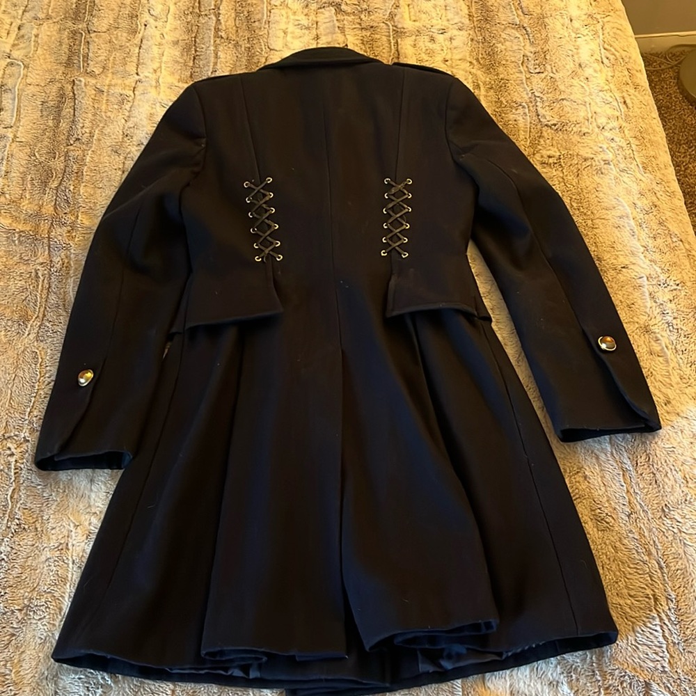Navy wool blend coat